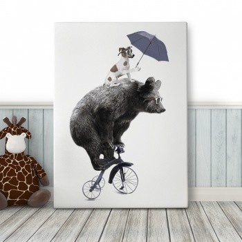 Foto op canvas The bear and the dog