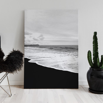 Foto op canvas Black beach two