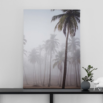 Foto op canvas Palms in morning mist