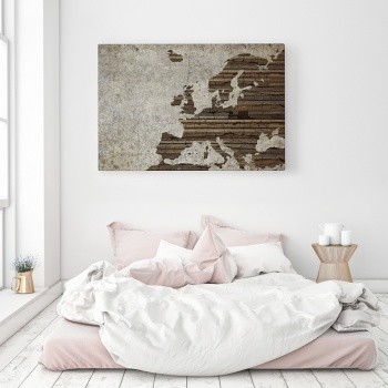 Foto op canvas Map with wooden pattern