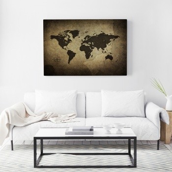 Canvastavla World map-0