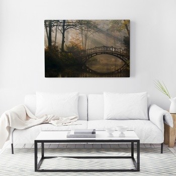Foto op canvas Bridge in autumn landscape