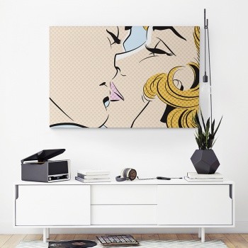 Foto op canvas Pop Art Kisses