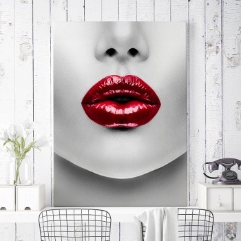 Foto op canvas Beautiful red lips [1]